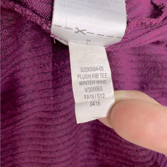 Old Navy Burgundy Winter Wine Plush Ribbed Long Sleeve Crew Neck Tee L - Picture 5 of 15